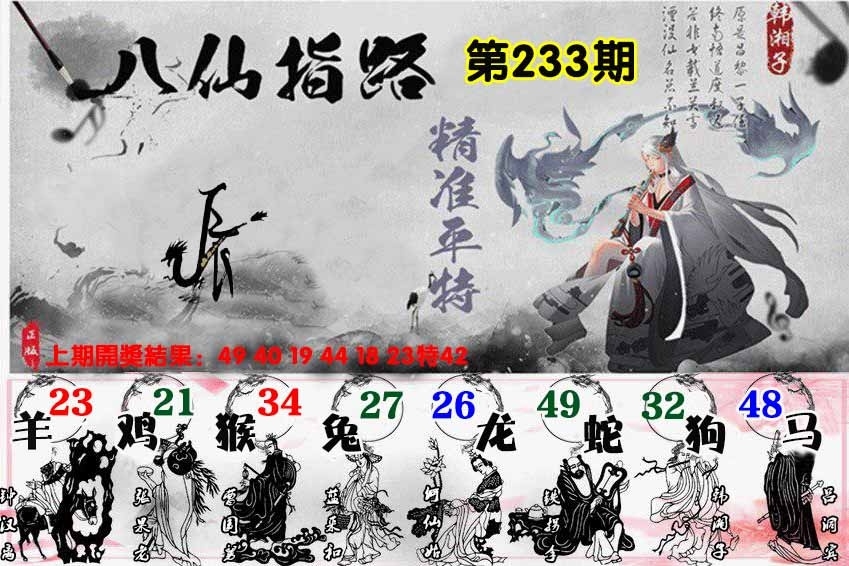 233期八仙指路图