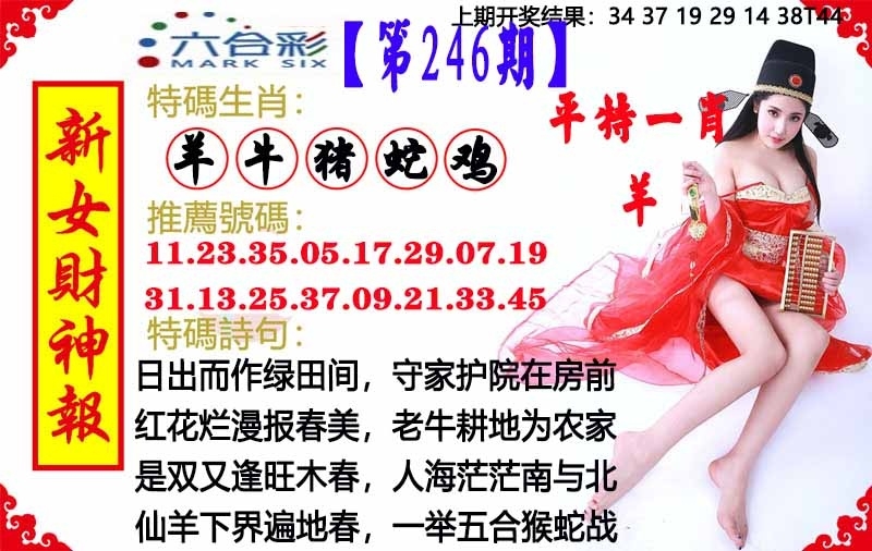 246期澳門女財神